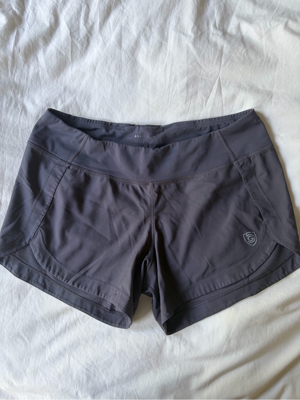 Women's Athletic Shorts - Slate Gray with Subtle Logo